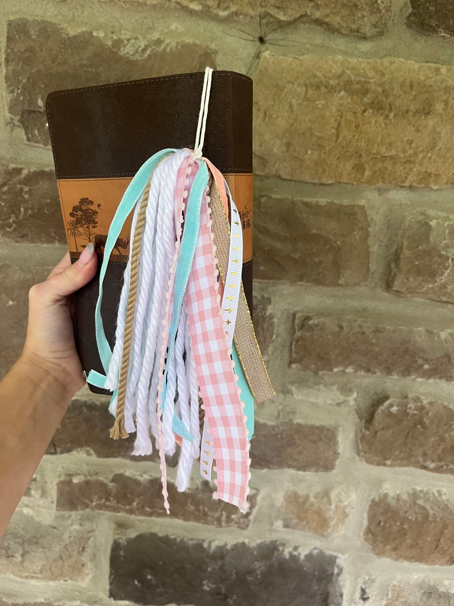 PINK AND TEAL BIBLE TASSEL