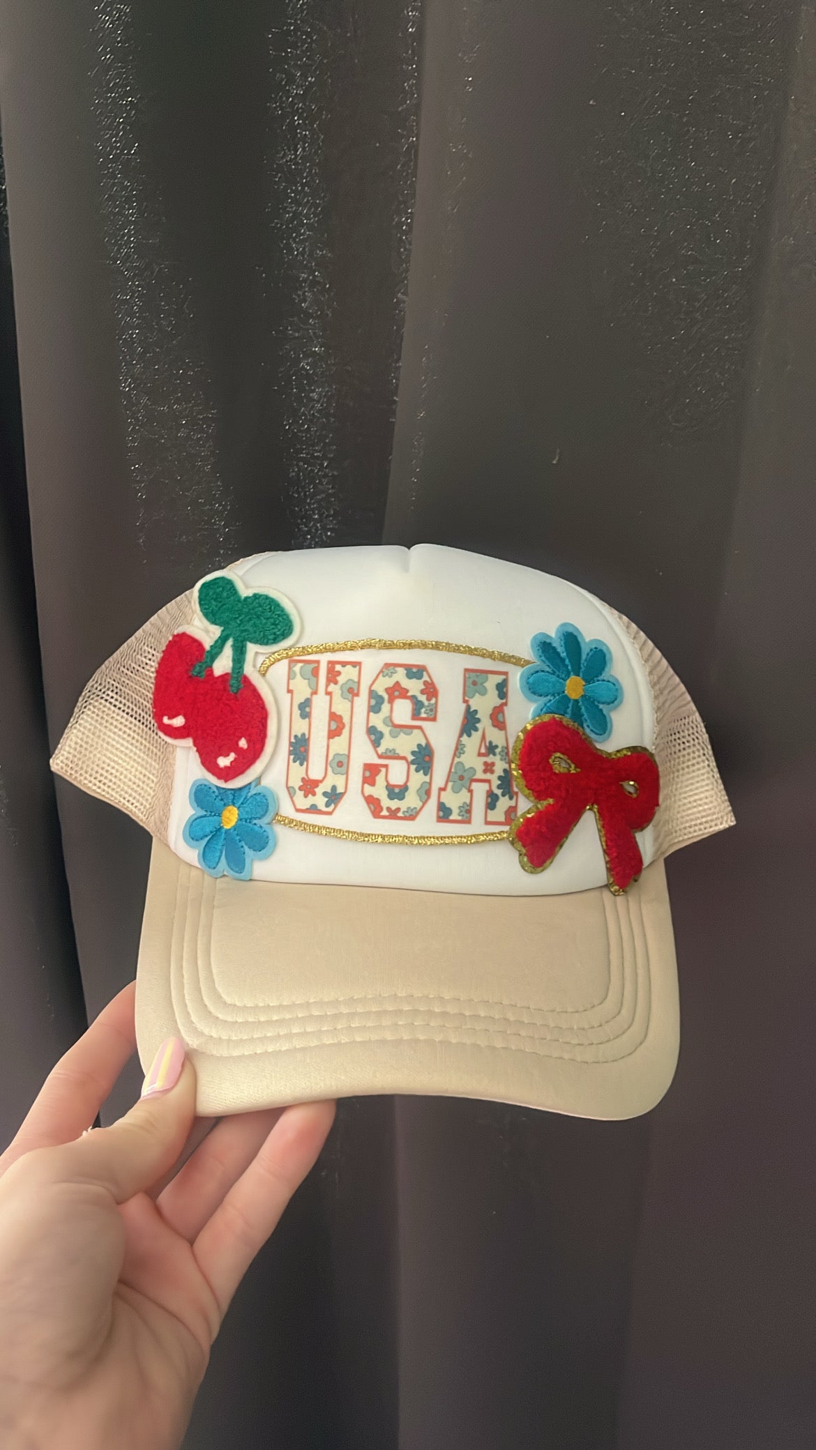 USA TAN TRUCKER HAT