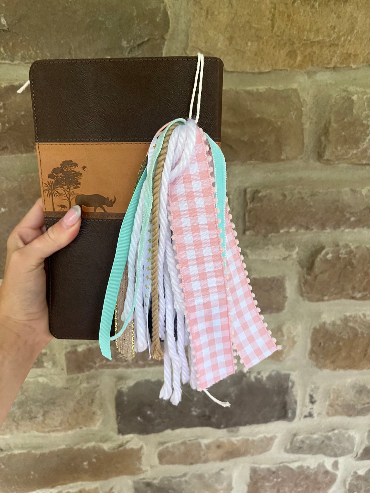 PINK AND TEAL BIBLE TASSEL