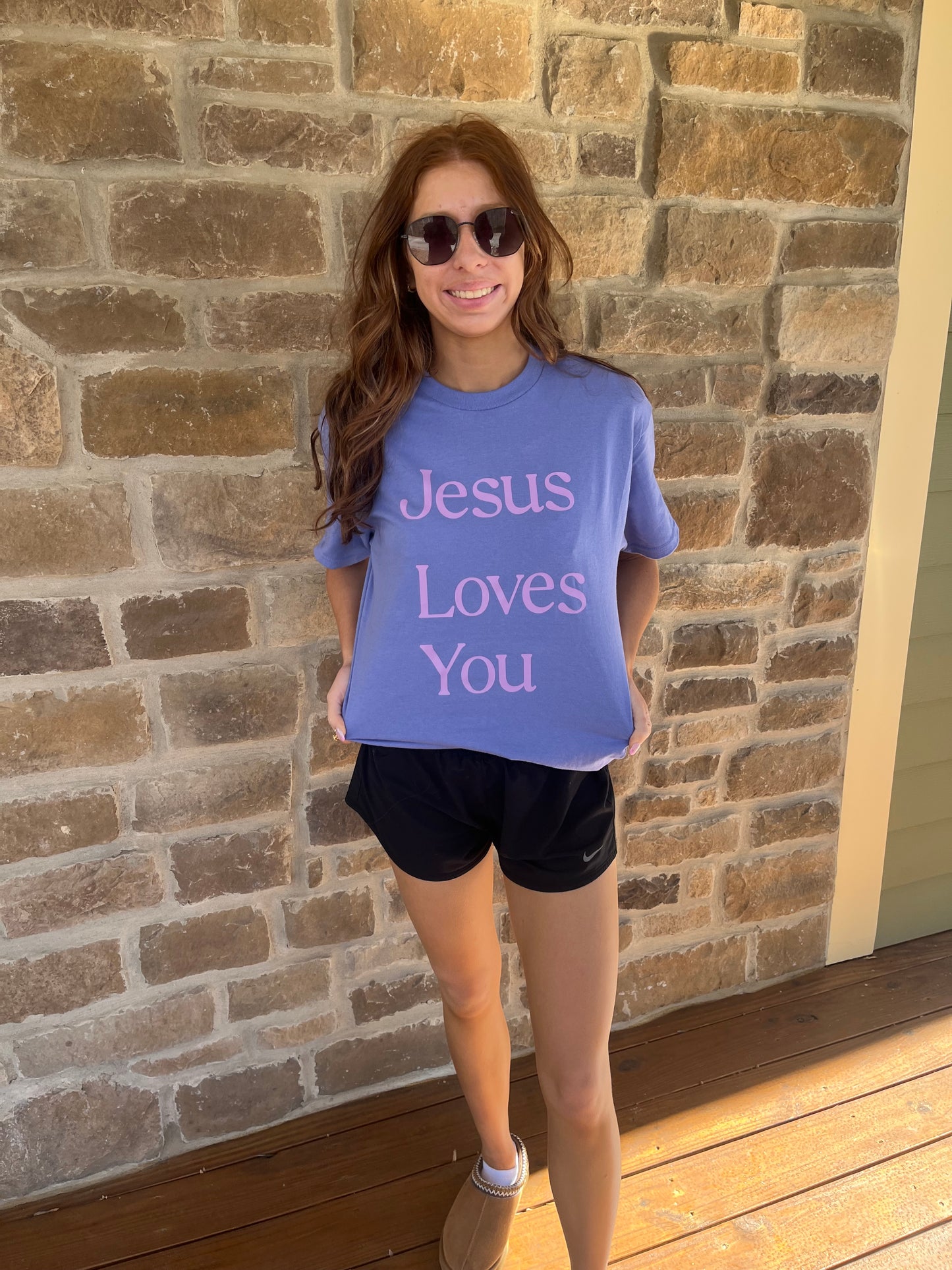 JESUS LOVES YOU PURPLE TEE