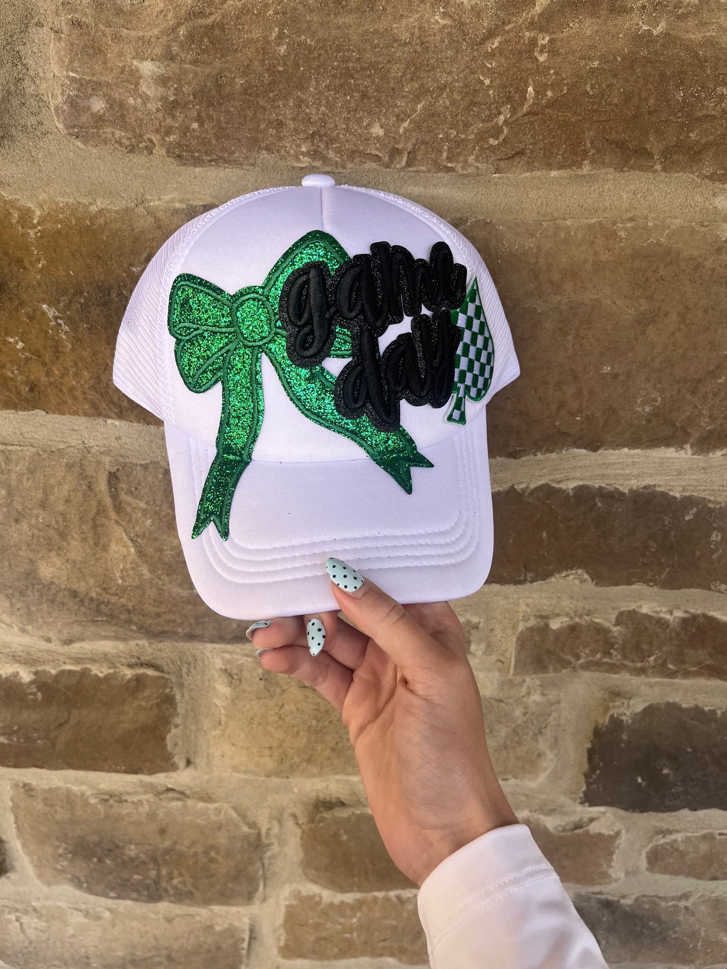 GREEN & BLACK GAMEDAY TRUCKER HAT