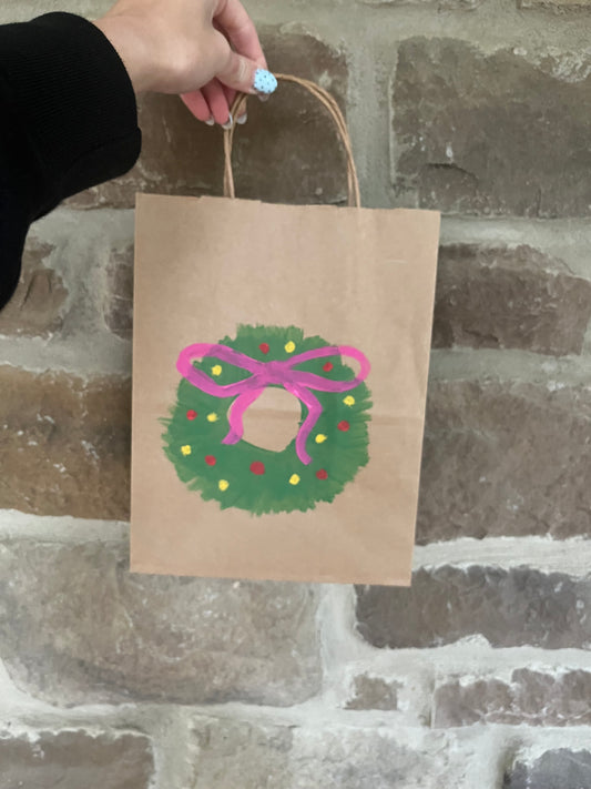 WREATH PAINTED GIFT BAG