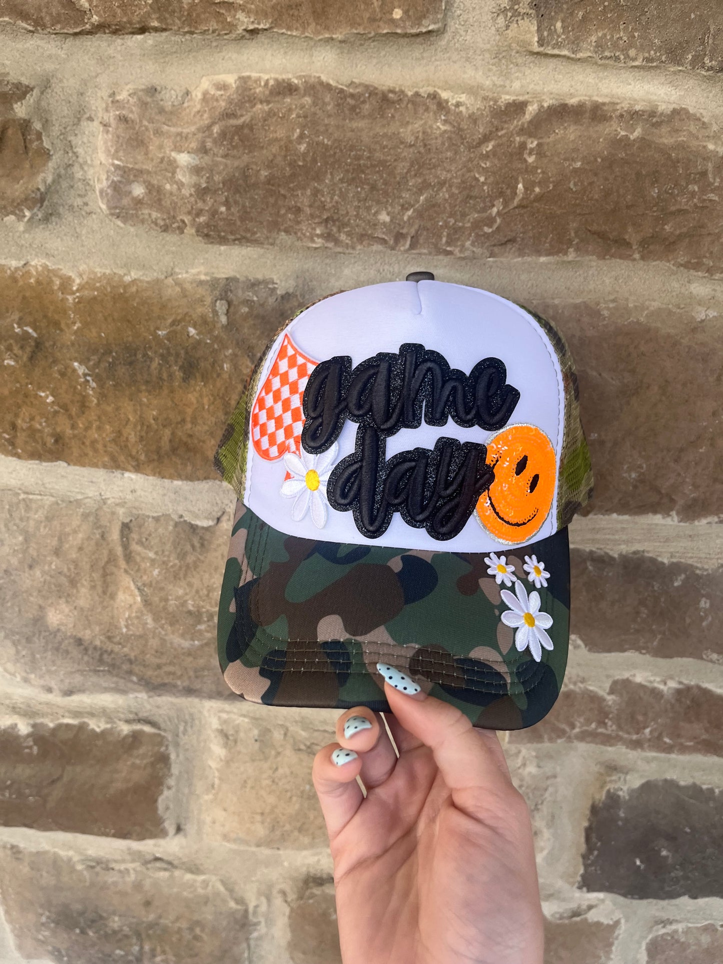 CAMO & ORANGE GAMEDAY TRUCKER HAT