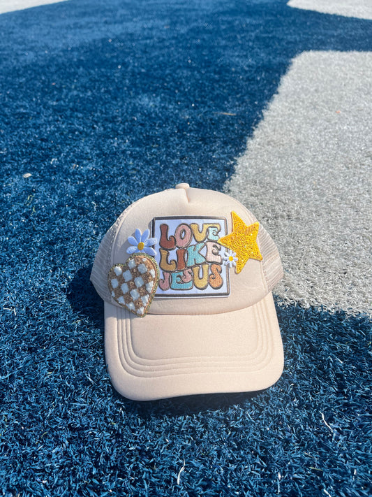 LOVE LIKE JESUS FALL TRUCKER HAT
